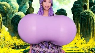 Bộ ngực khổng lồ của cô nàng tóc đỏ khi thủ dâm