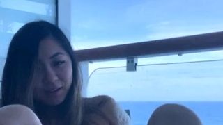 Amateur Asian teen sucks this big hard cock